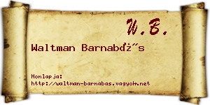 Waltman Barnabás névjegykártya